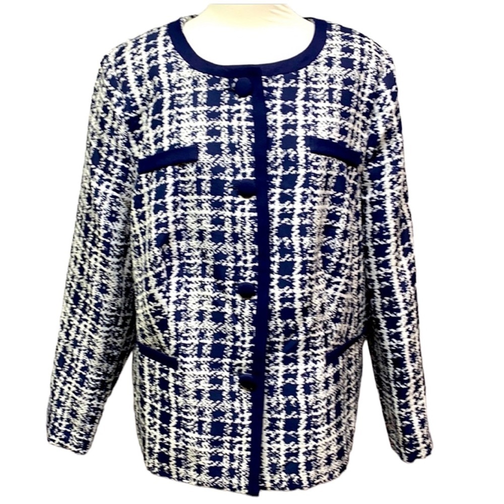 Danillo Navy White Long Sleeves Blazer